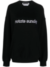 Rotate Birger Christensen Rotate Iris Sweatshirt With Rotate Sunday Embroidery In Schwarz