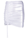 Rotate Birger Christensen Margaritta Ruched Metallic Recycled Stretch-jersey Mini Skirt In Silber