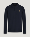 Belstaff Collared Long Sleeves Polo Shirts In Dark Ink