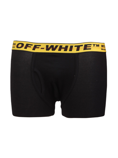 Off-white Men's Three-pack Industrial Logo Boxer Briefs In Black Yellow