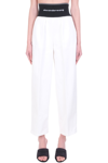 ALEXANDER WANG PANTS IN WHITE SYNTHETIC FIBERS