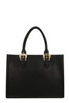 VERSACE JEANS COUTURE TOTE IN BLACK FAUX LEATHER