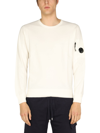 C.p. Company Lens-embellished Ribbed Jumper In Bianco