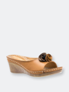 Gc Shoes Sydney Tan Wedge Sandals In Brown