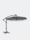 Sunnydaze Decor Offset Patio Umbrella With Solar Led Lights In Grey