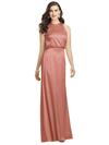 Dessy Collection Sleeveless Blouson Bodice Trumpet Gown In Pink