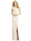 After Six Bowed One-shoulder Trumpet Gown In White