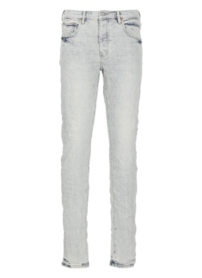 Purple Brand Monogram-jacquard Slim-fit Jeans In Light Blu Jeans
