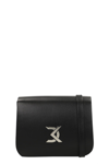 DAVID KOMA SHOULDER BAG IN BLACK LEATHER