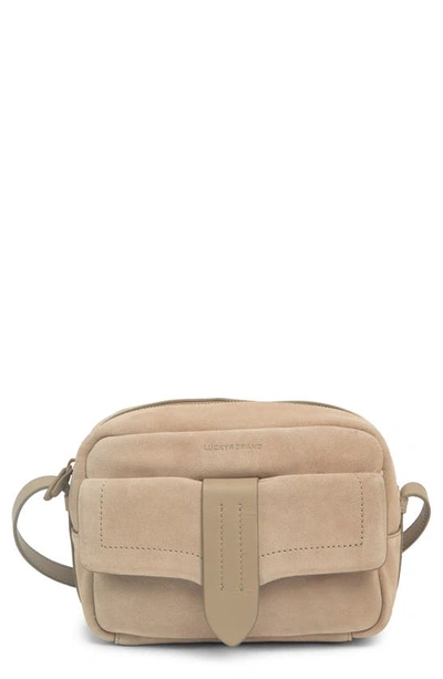 Lucky Brand Crossbody Bag In Dune Suede/ Pebbled Leather