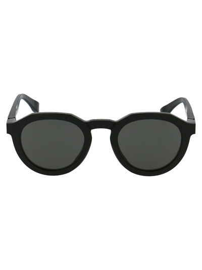 Mykita Mmraw007 Sunglasses In 802 Raw Black Havana Skyblue Solid