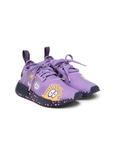 Adidas Originals Kids' Nmd R1 J Lace-up Sneakers In Purple