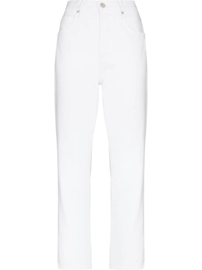 Frame Le Sylvie High-rise Straight Jeans In Weiss