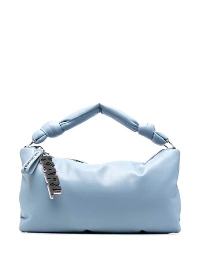 Karl Lagerfeld K/knotted Medium Padded Shoulder Bag In Blue