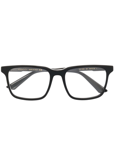 Gucci Logo Square-frame Glasses In Black