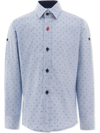 Moustache Pinstripe Organic Cotton Dress Shirt In Blue