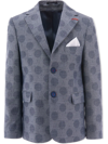 Moustache Polka-dot Cotton Blazer In Blue