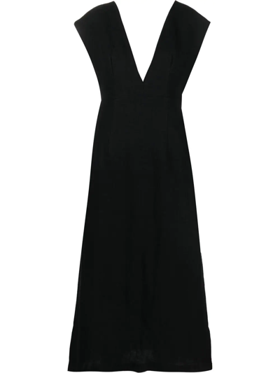 St Agni Origami Maxi Dress In Black