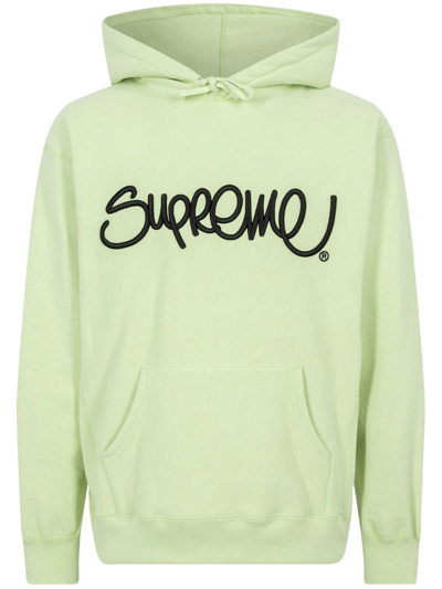 Supreme Raised Handstyle Hoodie In Green