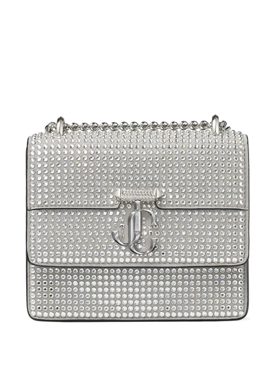 Jimmy Choo Extra-small Crystal-embellished Varenne Bag In Grey