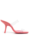 BY FAR CLARA 100MM TRANSPARENT-STRAP SANDALS