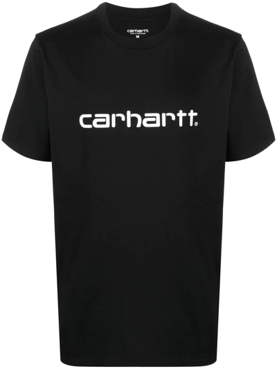 Carhartt Logo-print Crew-neck T-shirt In Black