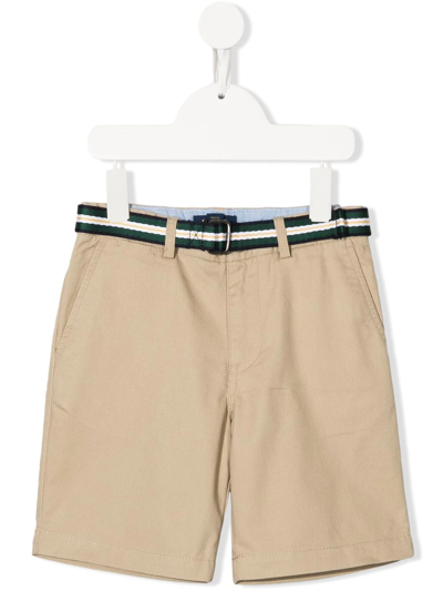 Polo Ralph Lauren Kids' Striped Belt Shorts In Brown