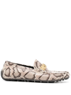 MOSCHINO FAUX-SNAKESKIN LOAFERS