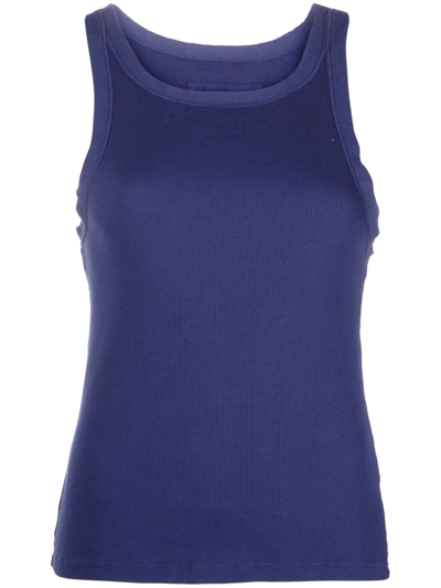 Nili Lotan Round-neck Ribbed Tank Top In Blue