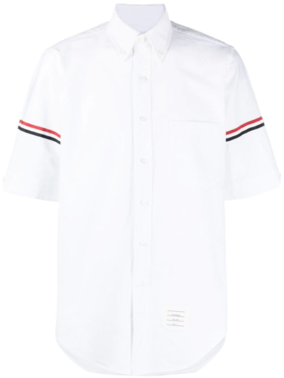 Thom Browne Rwb Stripe Polo Shirt In White