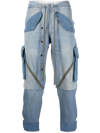 GREG LAUREN PANELLED TAPERED JEANS