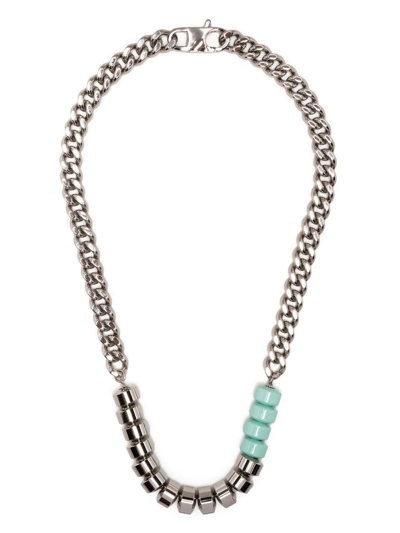 Alyx Bead-embellished Curb Chain Necklace In Silver
