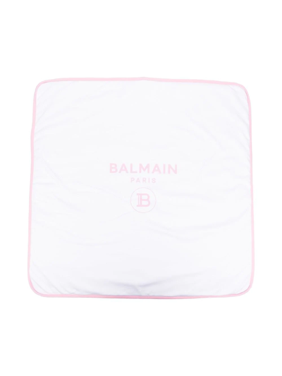 Balmain Logo-print Quilted Blanket In White