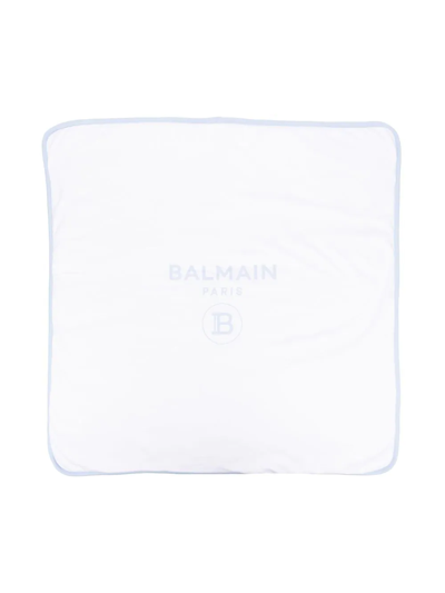 Balmain Logo-print Quilted Blanket In White