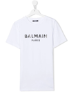 Balmain Teen Logo-print Cotton T-shirt In White