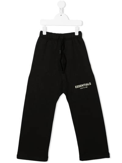 Essentials Kids' Logo-print Track Trousers In Black