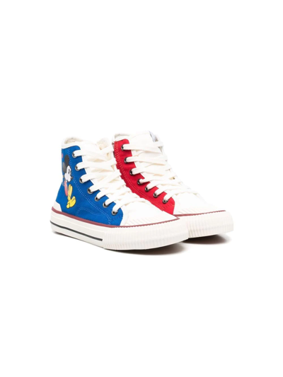 Moa Kids' Graphic-print Hi-top Trainers In Blue