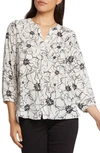 NYDJ HIGH/LOW CREPE BLOUSE