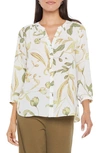 Nydj High/low Crepe Blouse In Giverny Garden