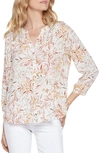Nydj High/low Crepe Blouse In Gable Sprigs
