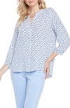 Nydj High/low Crepe Blouse In Piper Dots