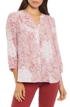 Nydj High/low Crepe Blouse In Wirth Paisley