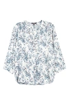 Nydj High/low Crepe Blouse In Frosted Willow