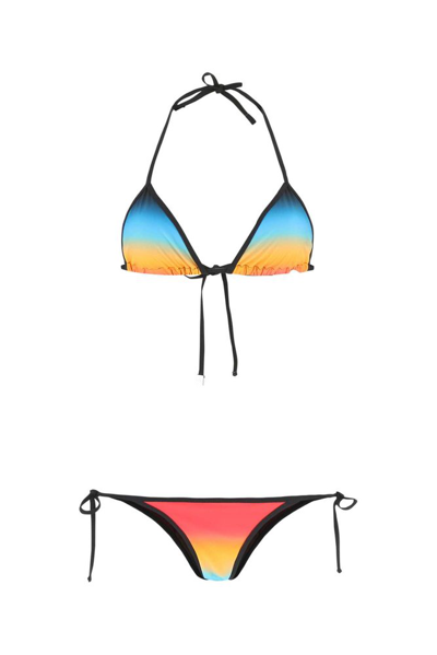 Attico The  Rainbow Printed Bikini Set In Multi