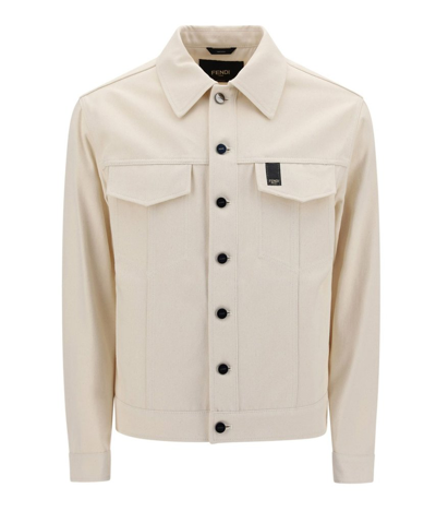 Fendi Label Jacket In White