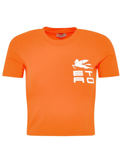 Etro Liquid Paisley T-shirt In Orange