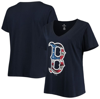 PROFILE NAVY BOSTON RED SOX PLUS SIZE BANNER V-NECK T-SHIRT