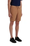 Bugatchi Drawstring Linen Shorts In Caramel