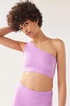 Year Of Ours Robin One Shoulder Cropped Bra Top In Lilac