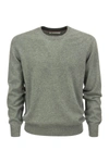 Brunello Cucinelli Pure Cashmere Crew-neck Sweater In Melange Grey